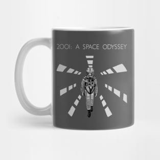 2001 - A Space Odyssey Illustration with Title, B/W Mug